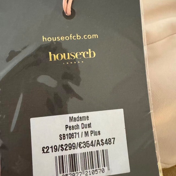 House of CB Madame Gold Metallic Lace Strapless Tulle Midi Gown Size M bigger cu - Picture 10 of 11